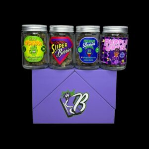 Kapow Berries Ounce Box cannabis collection designed for connoisseurs seeking premium quality